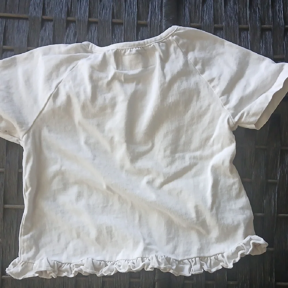 Zara Disney/Zara White Ruffled Top Minnie Mouse Shorts SZ 1 1/2 Years Girls
